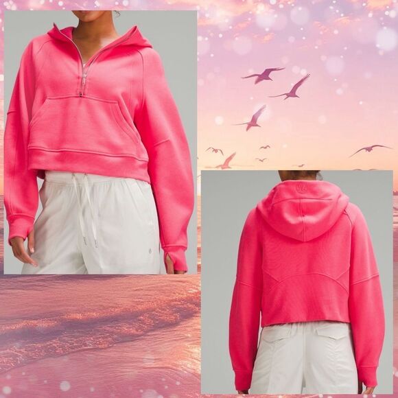 Lululemon Scuba Oversized Half-Zip Hoodie Glaze Pink NWT Size M/L - Picture 3 of 8